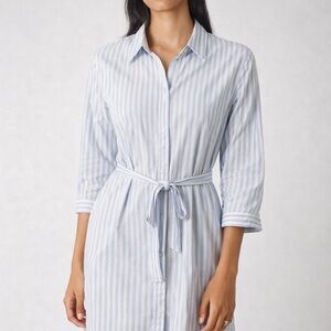 Trovato Striped Blue Midi Dress
